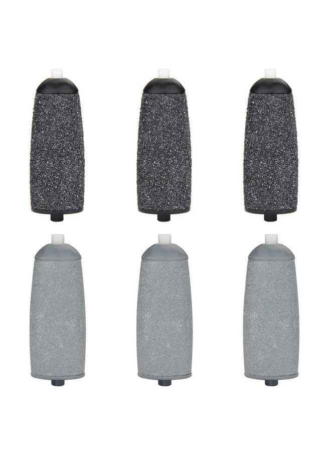 Replacement Heads For Flawless Pedi Replacement Roller Refills Heads Compatible With Finishing Touch Flawless Pedi Electric Tool File 6Pack ( 3 Black Coarse And 3 Gray Fine )