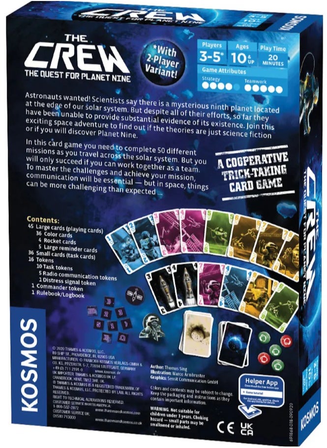 The Crew: The Quest For Planet Nine |Thames & Kosmos | 691868 |  Cooperative Trick Taking Game | 50 Different Missions | 3-5 Players | Ages 10+