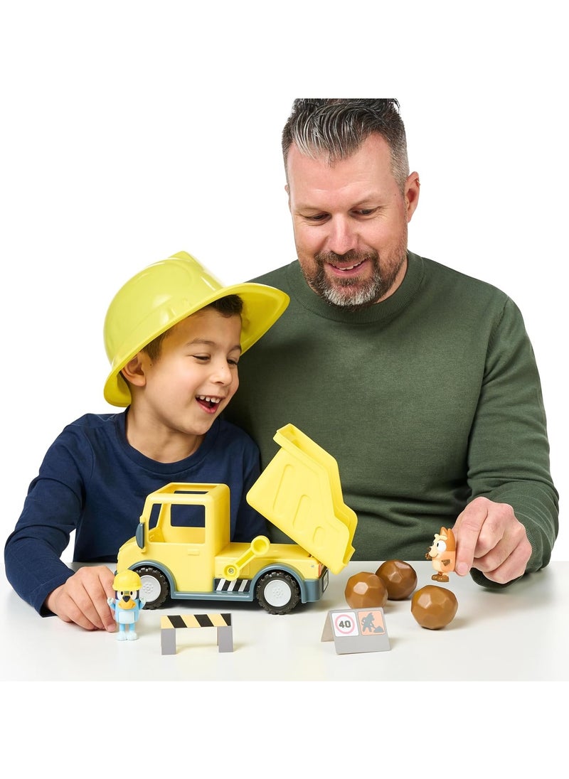 Bluey’s Mega Dump Truck Set | Realistic Rolling Wheels | Helmeted Bluey & Muddy Bingo | Durable & Safe | Tilt & Dump Action | Construction Fun