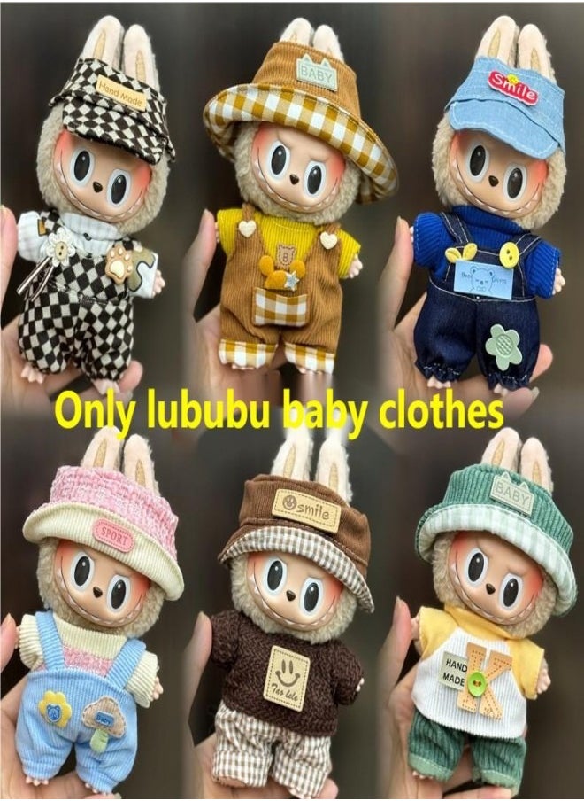 Labubu 17cm Plush Doll Clothing Set for 1st u0026 2nd Generation – Interchangeable Outfits for Hanging Figures (Doll Not Included)