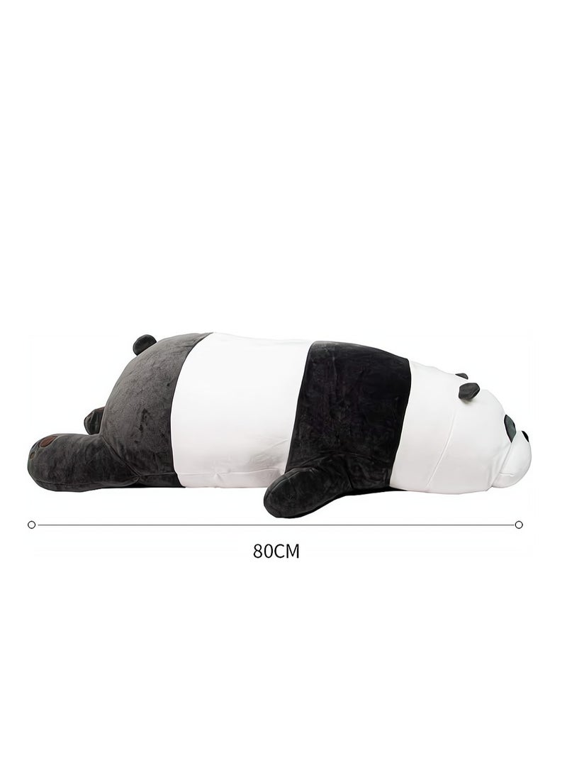 Cute Large Lying Panda Plush Toy Soft Stuffed Animal Gift for Kids Ideal for Birthdays and Naptime