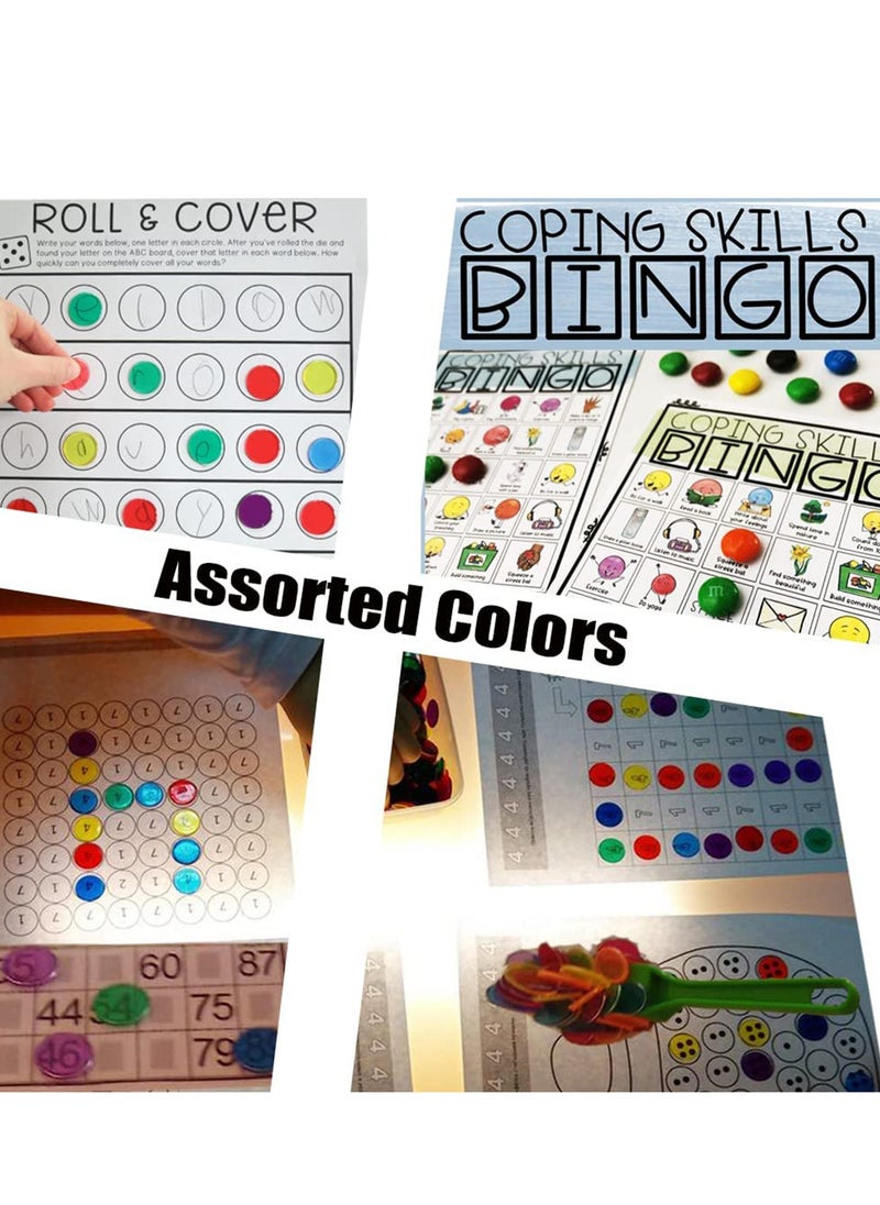 Transparent Counters, Chips Kit with 1 Magnetic Tool,  Magnetic Refrigerator Sticker, Counters for Kids Math, Counting, Sorting, Light Panels, 6 Colors Plastic Markers for Family School Learning Game