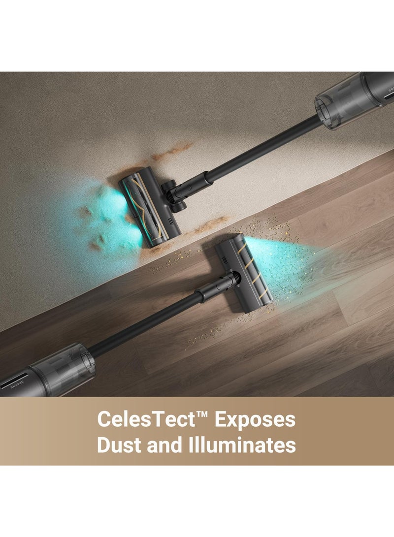 Dreame Z30 Cordless Stick Vacuum, 30000pa Suction, High-speed Motor, 855W, 90min Maximum Cleaning Time, HEPA H14 Filtration, Dust Reveal Technology, Pet Deshedding Tool, Multi-surface Vaccuming, Dirt Detection, Auto Suction Adjustment, Z30 black 440 W Z30 black