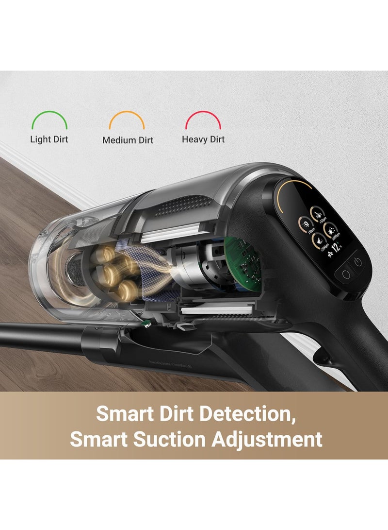 Dreame Z30 Cordless Stick Vacuum, 30000pa Suction, High-speed Motor, 855W, 90min Maximum Cleaning Time, HEPA H14 Filtration, Dust Reveal Technology, Pet Deshedding Tool, Multi-surface Vaccuming, Dirt Detection, Auto Suction Adjustment, Z30 black 440 W Z30 black