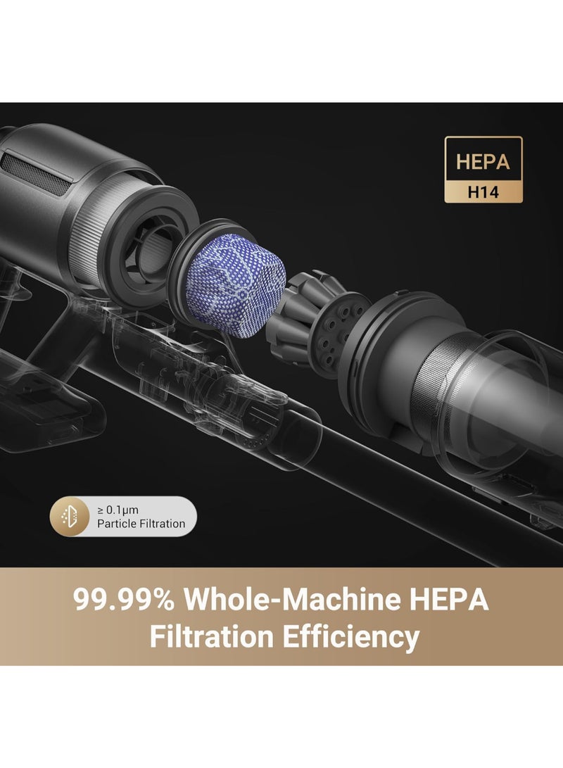 Dreame Z30 Cordless Stick Vacuum, 30000pa Suction, High-speed Motor, 855W, 90min Maximum Cleaning Time, HEPA H14 Filtration, Dust Reveal Technology, Pet Deshedding Tool, Multi-surface Vaccuming, Dirt Detection, Auto Suction Adjustment, Z30 black 440 W Z30 black