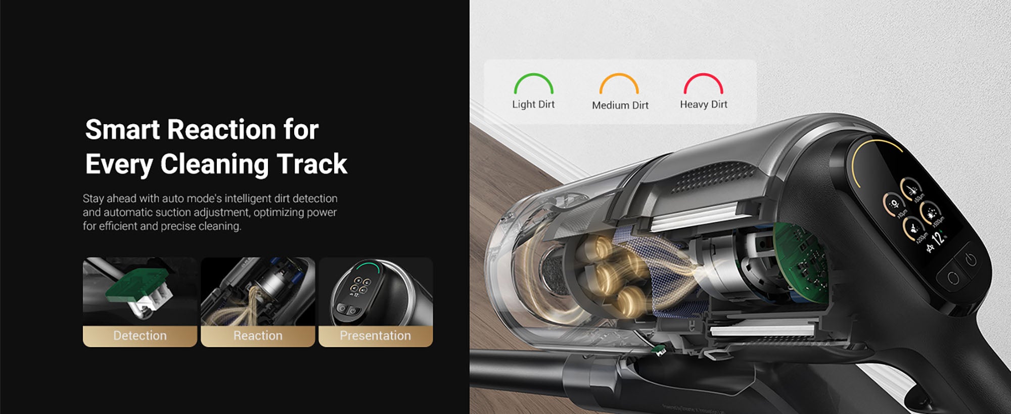 Dreame Z30 Cordless Stick Vacuum, 30000pa Suction, High-speed Motor, 855W, 90min Maximum Cleaning Time, HEPA H14 Filtration, Dust Reveal Technology, Pet Deshedding Tool, Multi-surface Vaccuming, Dirt Detection, Auto Suction Adjustment, Z30 black 440 W Z30 black