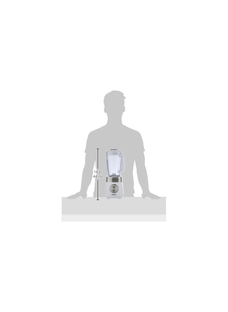 Plastic Jar Blender - 800W, 2L, 3 Speed settings + Pulse, ProBlend Crush Technology perfect for crushing ice 2 L 800 W HR2224 white