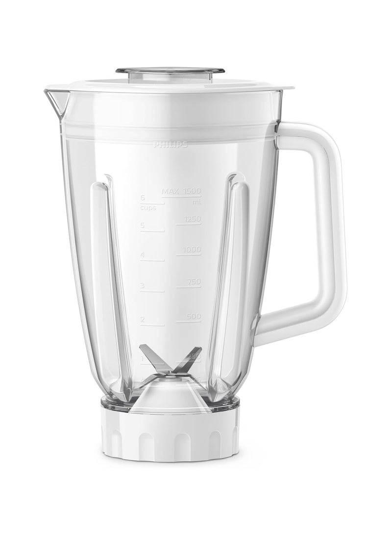 Plastic Jar Blender - 800W, 2L, 3 Speed settings + Pulse, ProBlend Crush Technology perfect for crushing ice 2 L 800 W HR2224 white