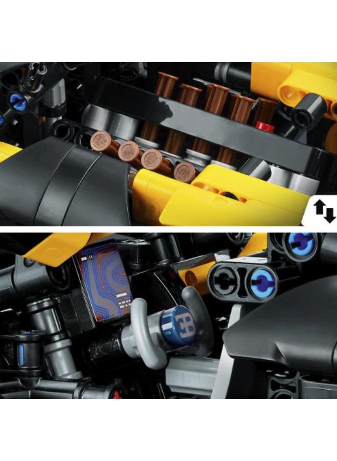 Racing Sports Car Building Blocks Kit for 6+, 677+ PCS, Durable ABS Plastic Construction Set, Educational STEM, Collectible Model, Back Force Function, Yellow/Black.