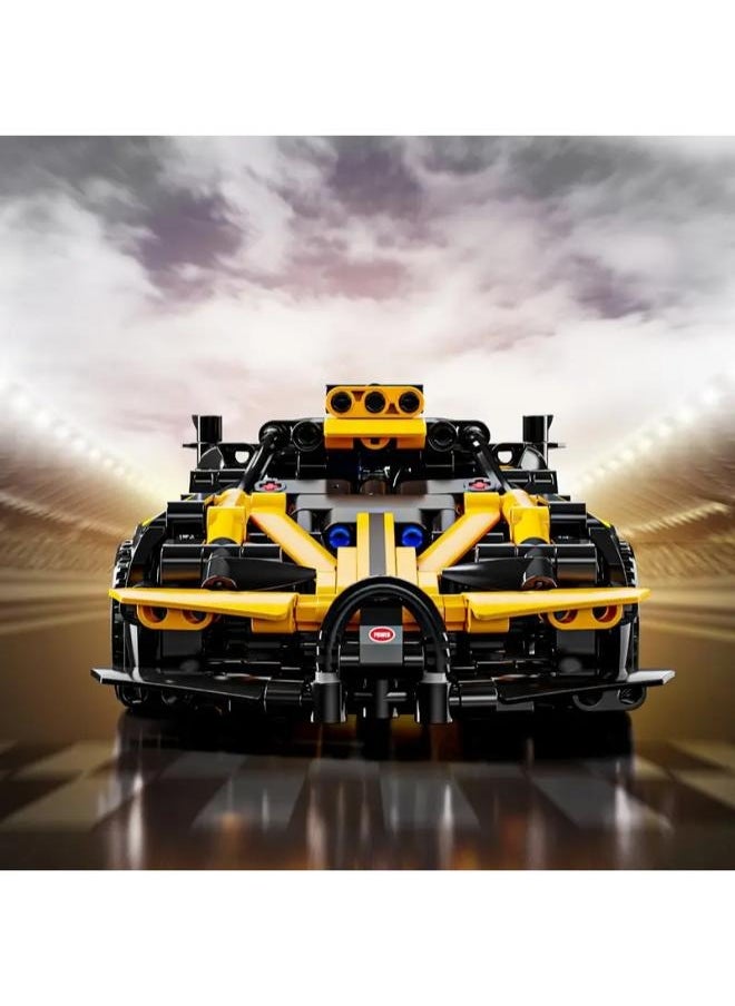 Racing Sports Car Building Blocks Kit for 6+, 677+ PCS, Durable ABS Plastic Construction Set, Educational STEM, Collectible Model, Back Force Function, Yellow/Black.