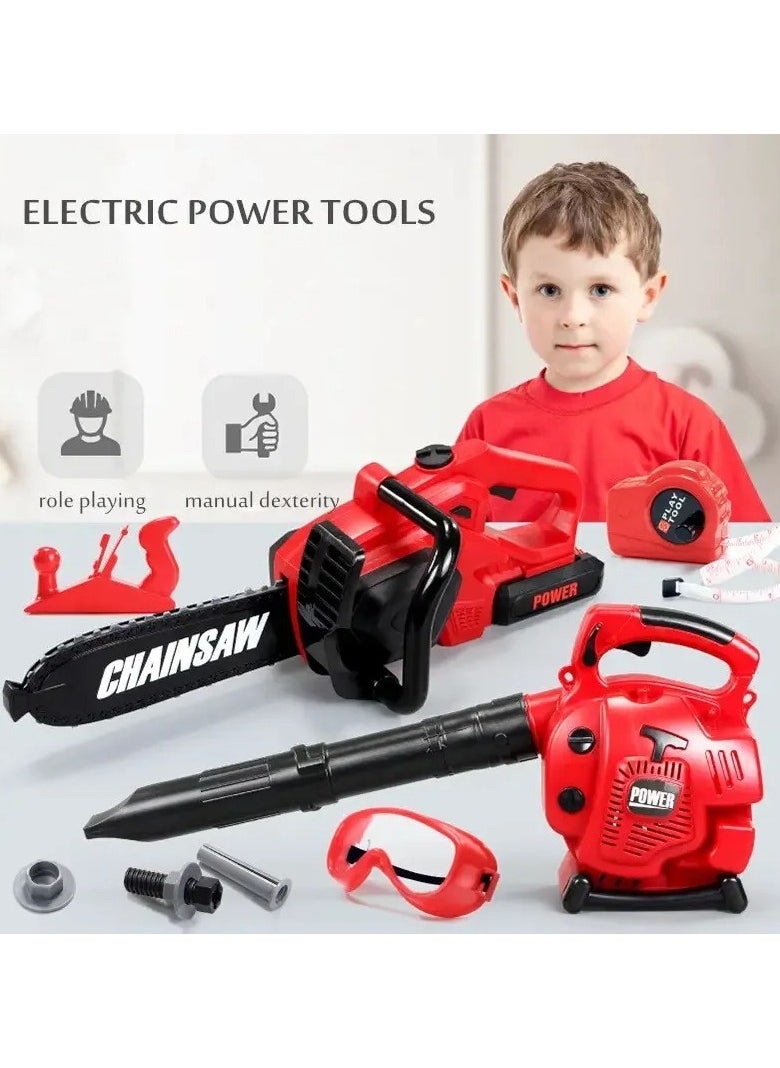 Large Size Children Electronic Chainsaw Kids Play Tools Pretend Play Tool Kits Electric Saw Children Simulated Play House Toy