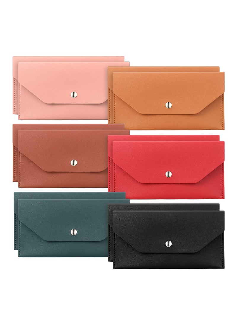 6 Pack PU Leather Cash Envelopes - Reusable Budgeting Wallets for Organizing Money, Perfect for Gifts, Weddings, Graduations, Birthdays, and Holidays for Women and Girls.