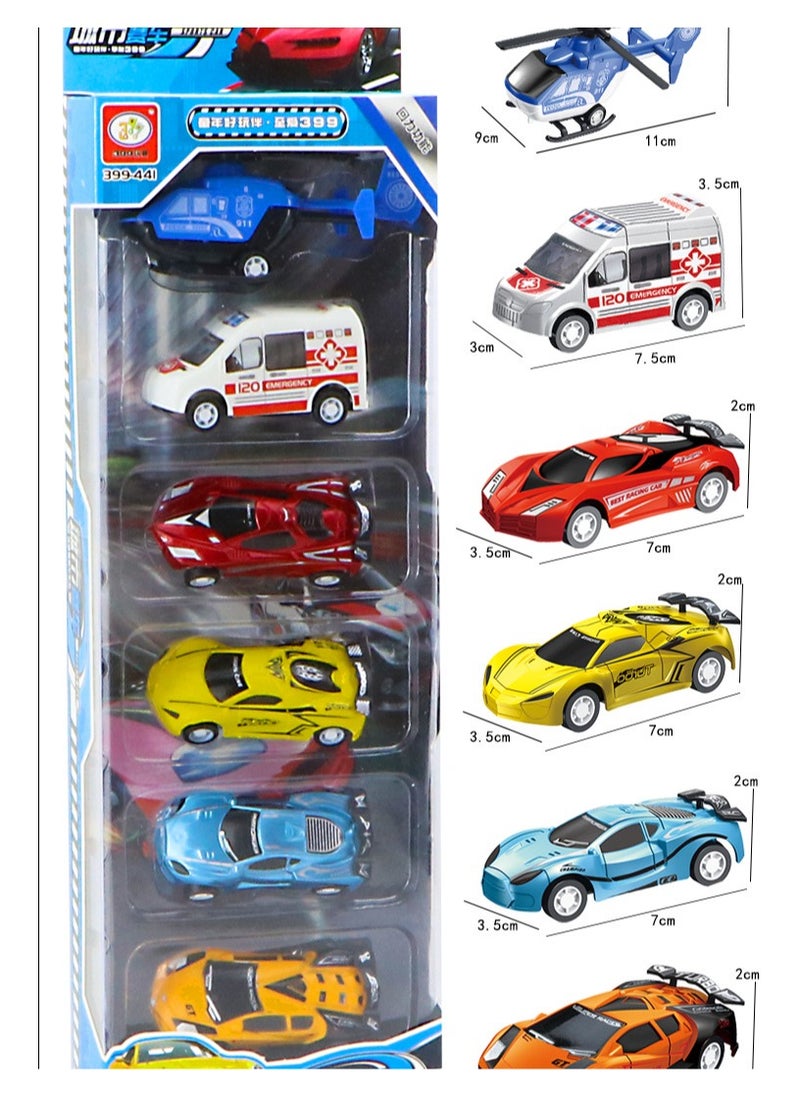 1:64 scale city police toy racing car 6 pcs