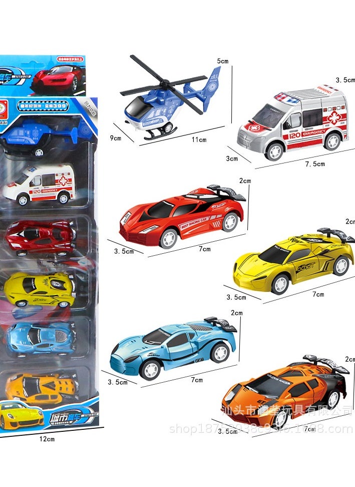 1:64 scale city police toy racing car 6 pcs