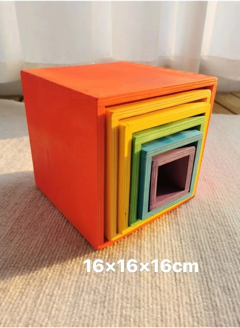 High Quality Wooden Toys Lime Wood Rainbow Arch Stacking Blocks Building Semi Color Sorting Peg Dolls Balls Slat for Kids Play