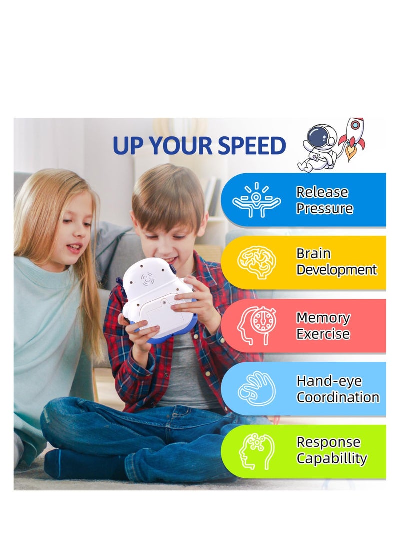 Quick Push Pop Game, Handheld Puzzle Game Machine, Squeeze Poppet Sensory Fast Push Bubble Toy, Pop it Game Light Up Fidget Toys, for 3-12 Year Old Girls Boys