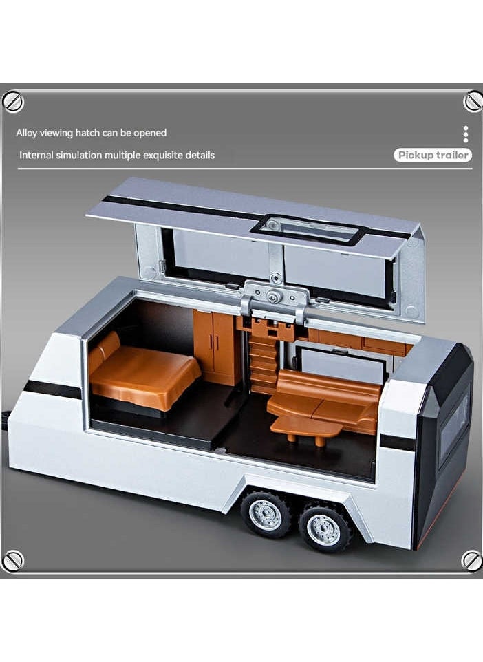 Cybertruck Diecast Pickup Truck Model, Metal Off-Road Vehicle with Sound and Light, Kids Toy