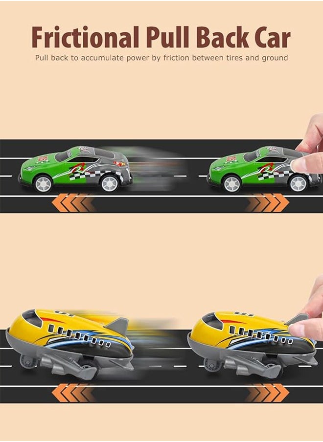 30 Pcs Pull Back Toy Cars Airplanes with Storage Box, Alloy Mini Race Push and Pull Back Cars Planes Vehicles Toys for Kids, Party Favors Toy Cars Suitable Kids Gifts For Kids 3+ Years