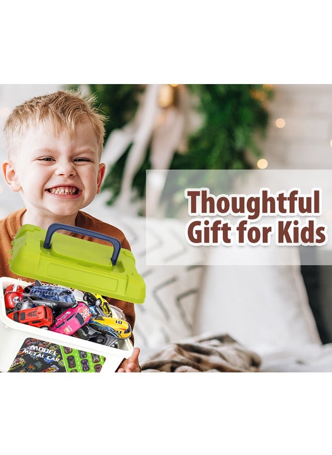 30 Pcs Pull Back Toy Cars Airplanes with Storage Box, Alloy Mini Race Push and Pull Back Cars Planes Vehicles Toys for Kids, Party Favors Toy Cars Suitable Kids Gifts For Kids 3+ Years