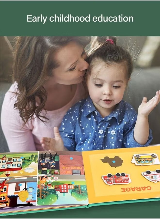 Quiet Children's Book, Early Education Enlightenment Quiet Sticker Book for 2-6 Years Old Toddlers, 10 s Educational Toy Travel Toy for Boys and Girls, Preschool Learning, Animal Theme