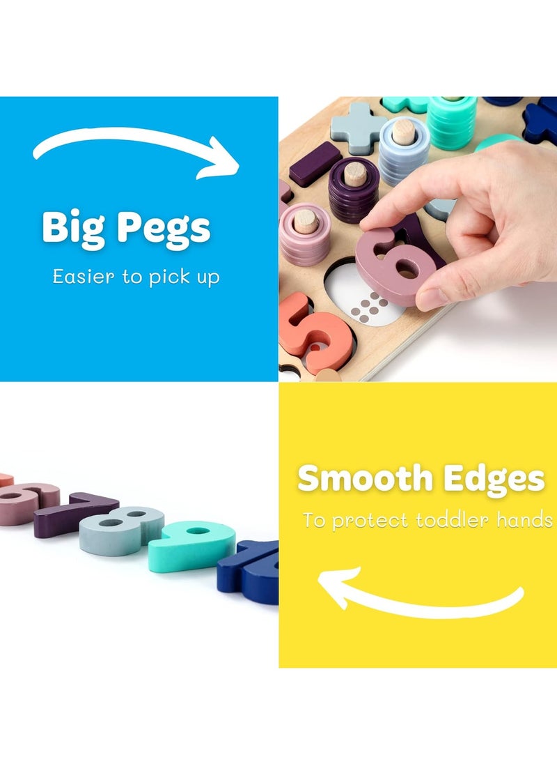 Toddler Montessori Toys Teaches Number, Counting, Math, Stacking Fun Preschool Learning Activates for Boy and Girl | 1 Year Old Boy Gifts and Beyond! (Macaron)