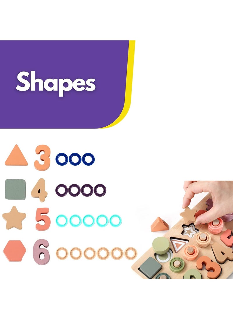 Toddler Montessori Toys Teaches Number, Counting, Math, Stacking Fun Preschool Learning Activates for Boy and Girl | 1 Year Old Boy Gifts and Beyond! (Macaron)