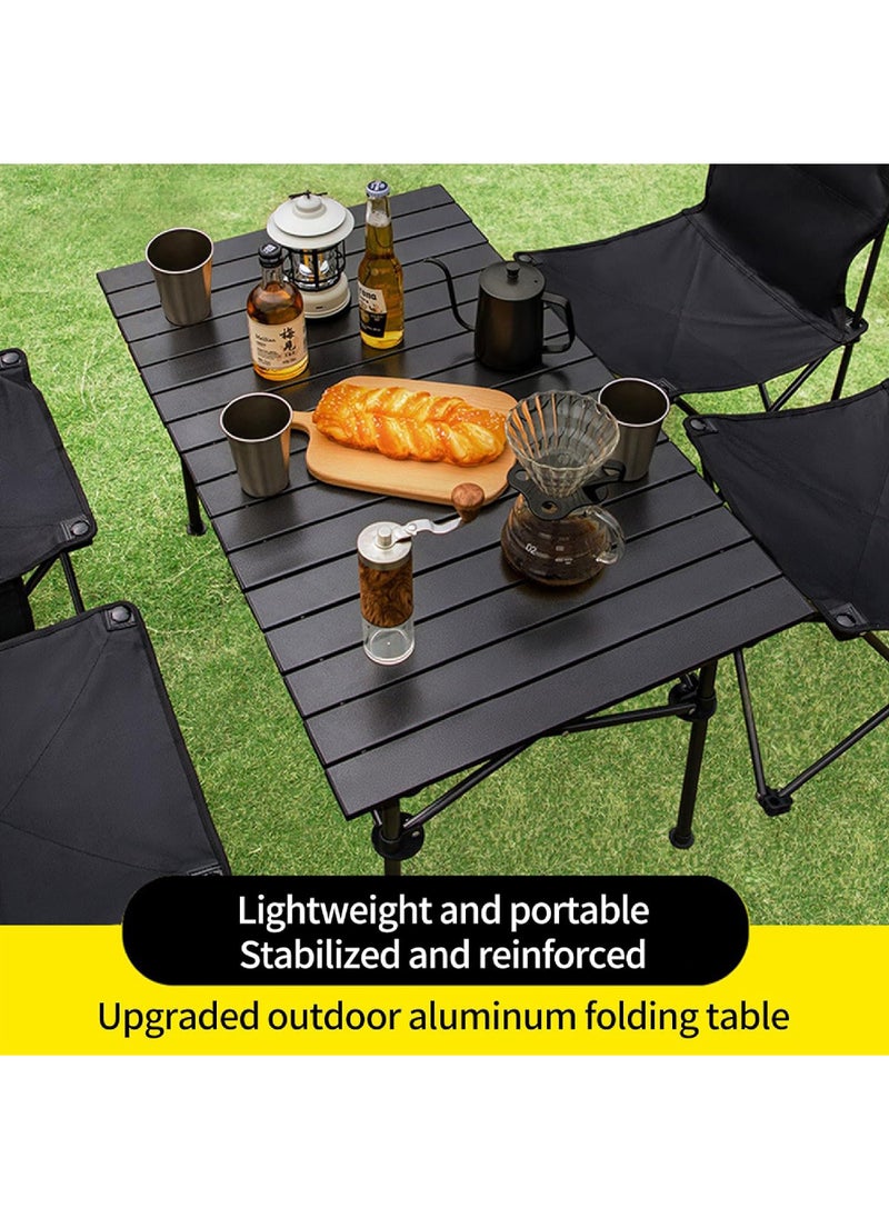 Camping Table, Ultralight Aluminum Folding Beach Table with Carry Bag Outdoor Folding Portable Camping Table for Beach, Picnics, Cooking, 37.4