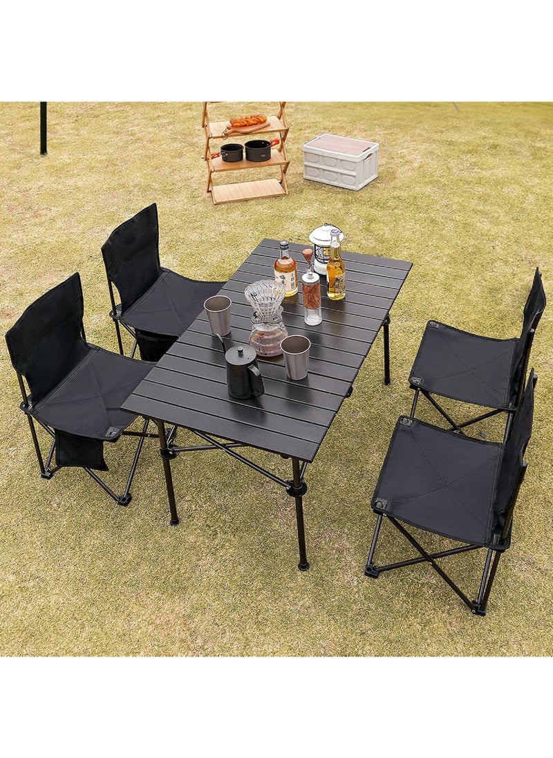 Camping Table, Ultralight Aluminum Folding Beach Table with Carry Bag Outdoor Folding Portable Camping Table for Beach, Picnics, Cooking, 37.4