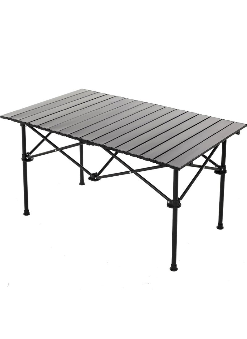 Camping Table, Ultralight Aluminum Folding Beach Table with Carry Bag Outdoor Folding Portable Camping Table for Beach, Picnics, Cooking, 37.4