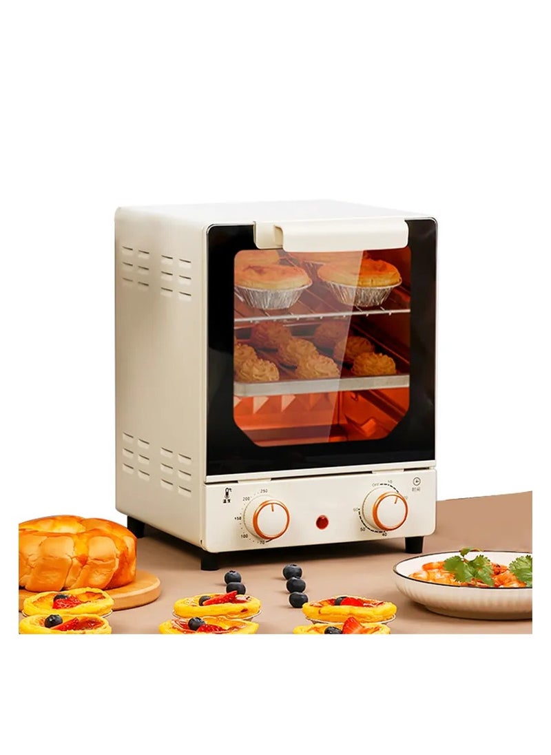 Electric Oven Multifunction 15L with Timer - Ideal for Baking Biscuits, Bread, Cake, Pizza, Cookies & Grilling - Compact Toaster & Barbecue Grill for Home Use