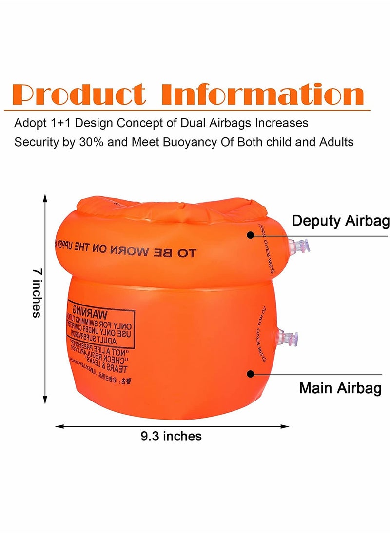 6 Pieces Inflatable Swimming Arm Floaties - PVC Swim Bands, Water Floater Sleeves, Colorful Armlets in Orange, Blue, Pink for Kids