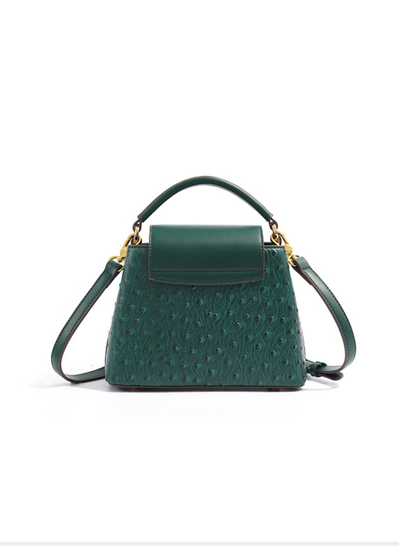 Women Top Handle Satchel Bag Green Color Crocodile Pattern Flap Crossbody Bag