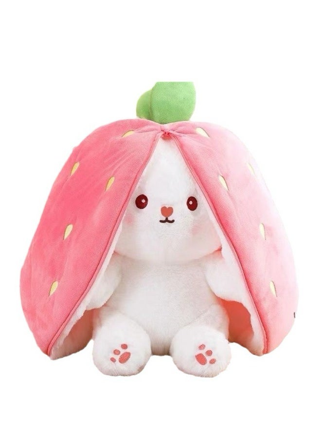 Strawberry Rabbit Plush Toy, Strawberry Rabbit Transforms into Bunny Fruit Doll Plush Toy