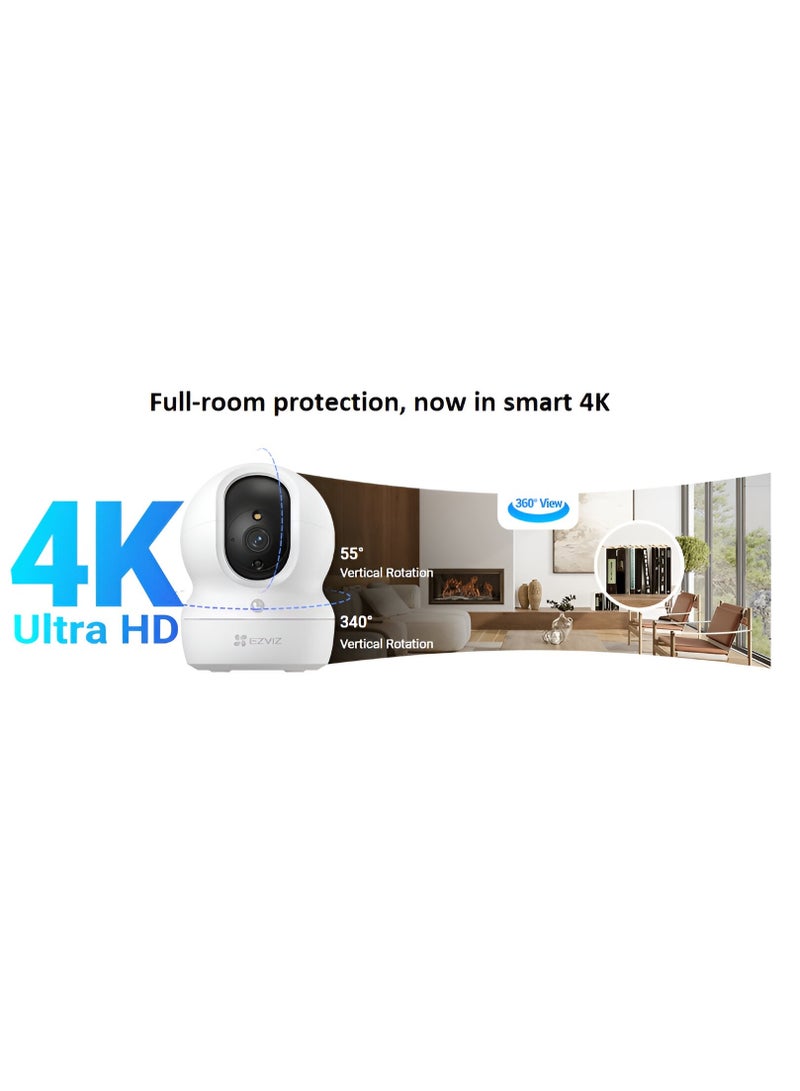 EZVIZ H6C Pro 4K Ultra HD Smart Home Security Camera with AI Detection, Color Night Vision, Two-Way Audio, and Weatherproof Design | CS-H6c-8WF