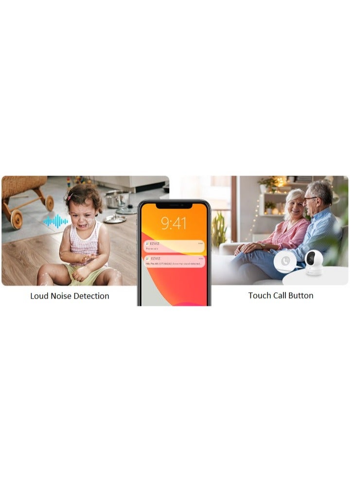 EZVIZ H6C Pro 4K Ultra HD Smart Home Security Camera with AI Detection, Color Night Vision, Two-Way Audio, and Weatherproof Design | CS-H6c-8WF