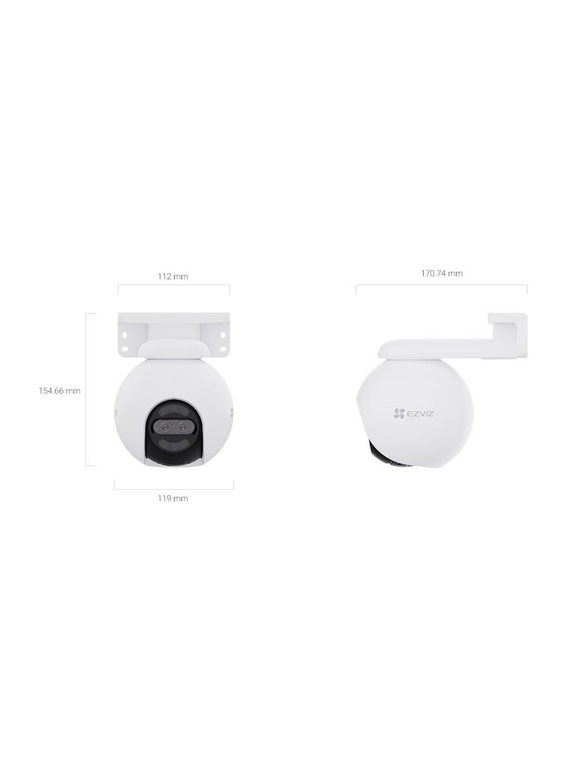 EZVIZ H80x Dual 4K Pan & Tilt Wi-Fi Camera, Dual Lenses, Colorful Night Vision, 360° Panoramic View, Auto-Zoom Tracking, Siren & Strobe Light, Two-Way Talk | CS-H80x-R100-8G82WKFL