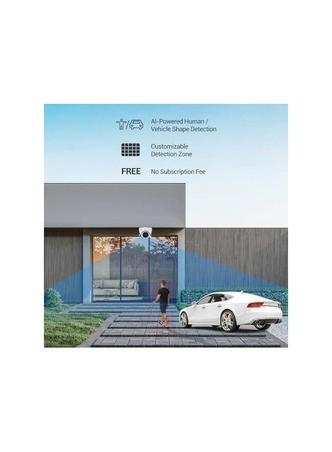 EZVIZ H4 2K Wi-Fi Smart Home Camera, AI-Powered Human / Vehicle Shape Detection, Active Defense with Siren and Strobe Light, Color Night Vision, Two-Way Calling, IP67 | CS-H4