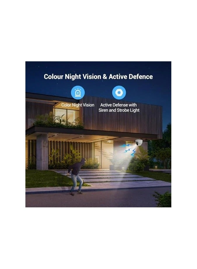 EZVIZ H4 2K Wi-Fi Smart Home Camera, AI-Powered Human / Vehicle Shape Detection, Active Defense with Siren and Strobe Light, Color Night Vision, Two-Way Calling, IP67 | CS-H4