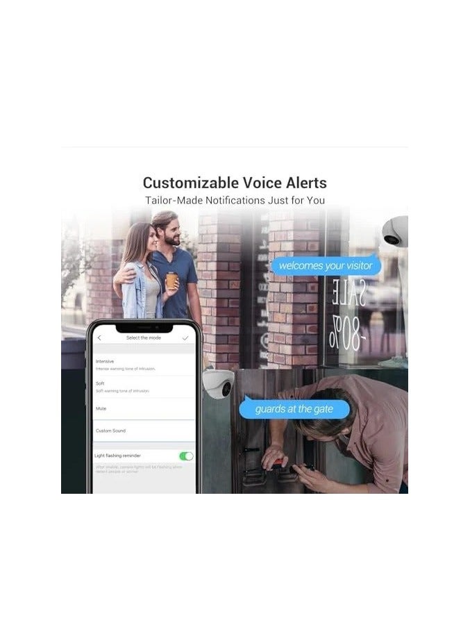 EZVIZ H4 2K Wi-Fi Smart Home Camera, AI-Powered Human / Vehicle Shape Detection, Active Defense with Siren and Strobe Light, Color Night Vision, Two-Way Calling, IP67 | CS-H4