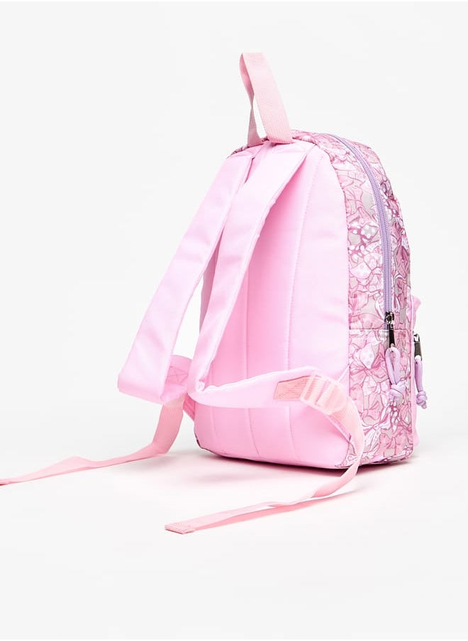 Girls Marie Print Backpack with Adjustable Straps and Zip Closure