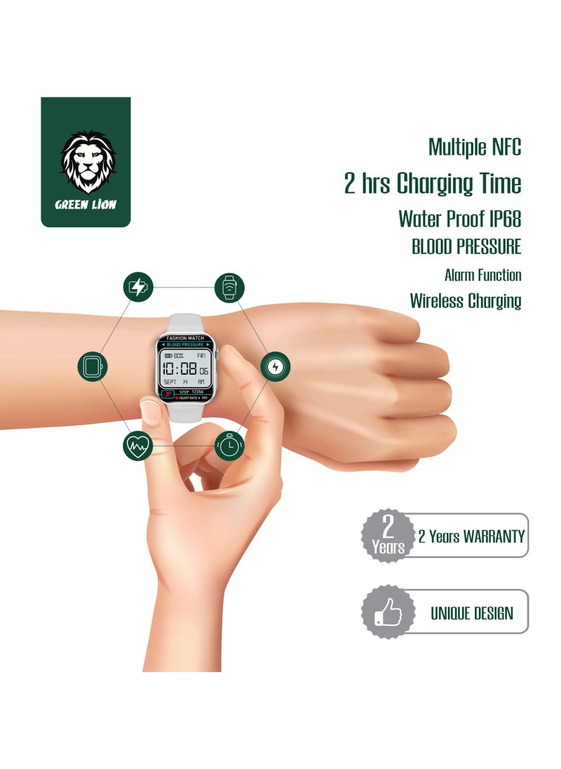 Active Pro Smart Watch IPS 2.02' HD, Full Square Display, IP68 Waterproof, Sport Mode, Wireless charging 230mAh 10 Days Days Standby Time Compatible With iPhone / Android, Silver