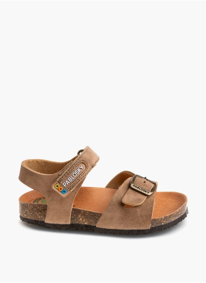 Boys Sandals With Buckle Accent & Hook And Loop Closure