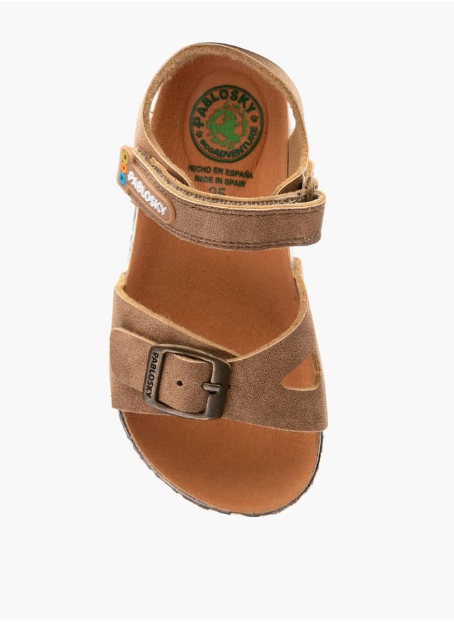 Boys Sandals With Buckle Accent & Hook And Loop Closure