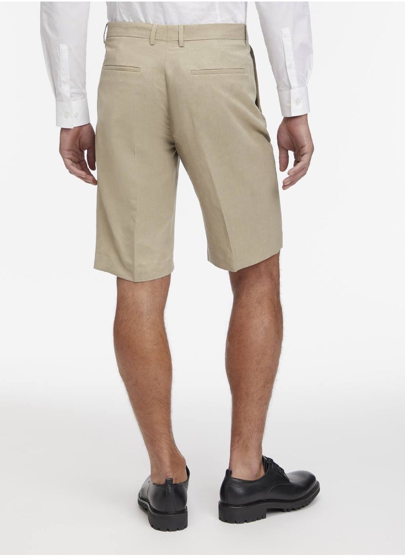 Men's Linen Lyocell Cotton Chino Shorts - Linen/ Lyocell, Grey