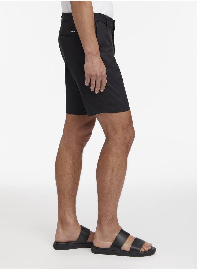 Men's Tech Co-Stretch Slim Chino Shorts - Cotton/ Polyamide, Black