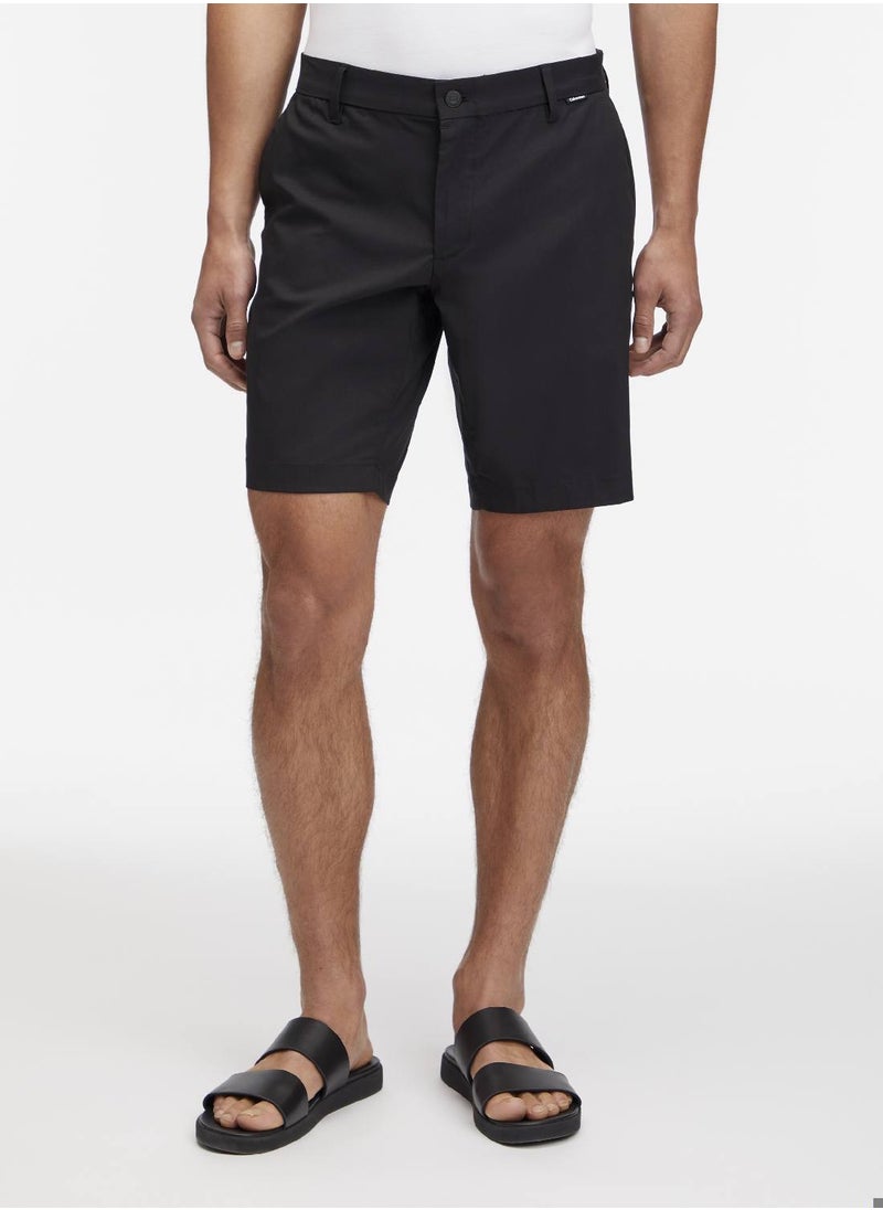 Men's Tech Co-Stretch Slim Chino Shorts - Cotton/ Polyamide, Black