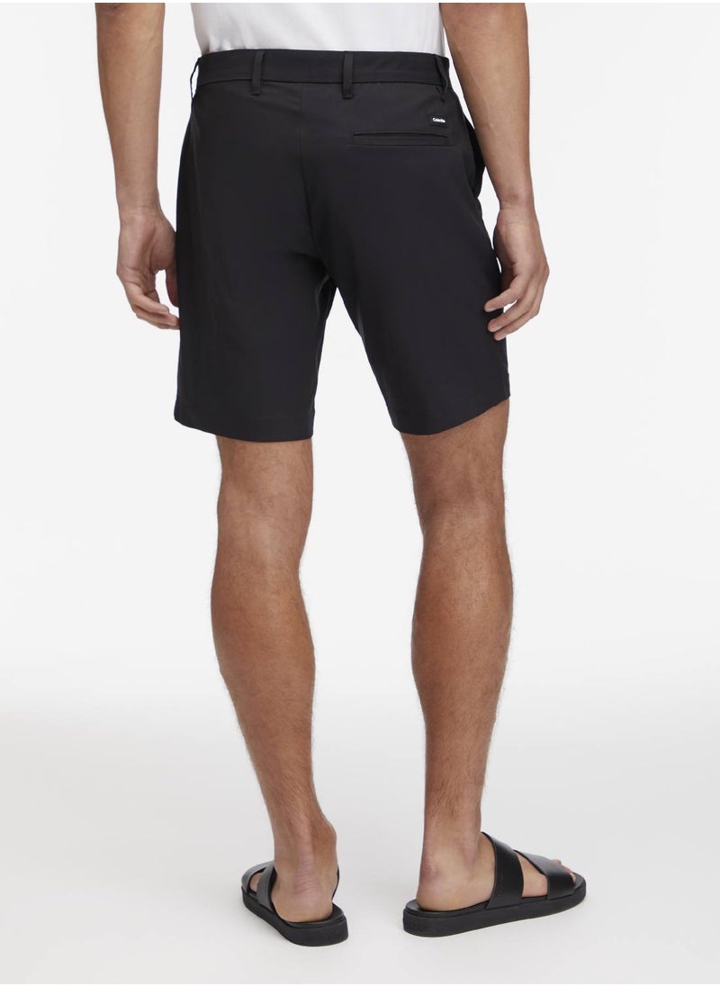 Men's Tech Co-Stretch Slim Chino Shorts - Cotton/ Polyamide, Black