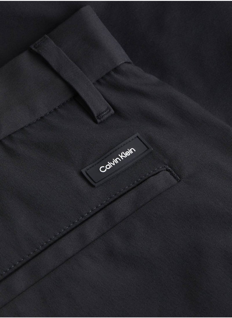 Men's Tech Co-Stretch Slim Chino Shorts - Cotton/ Polyamide, Black