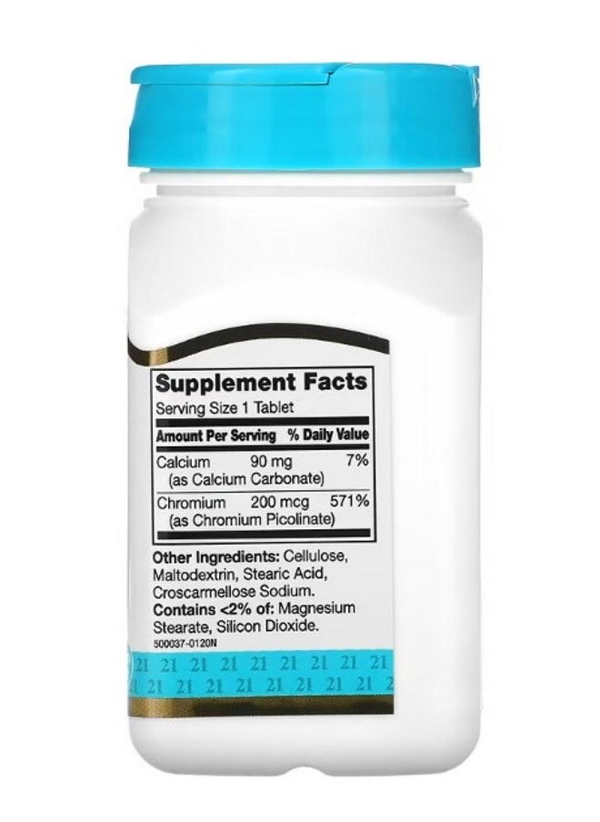 Chromium Picolinate 200 mcg 100 Tablets