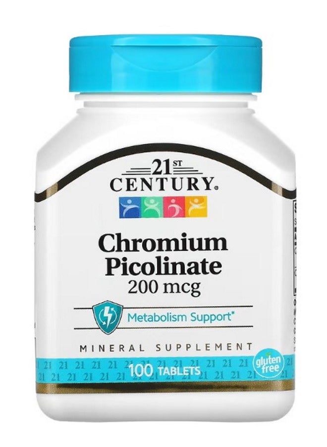 Chromium Picolinate 200 mcg 100 Tablets